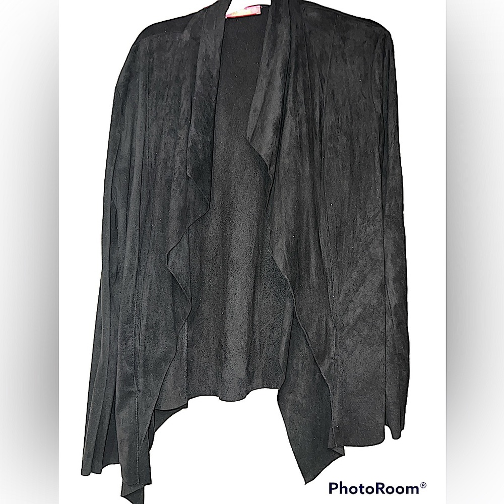 catherine malandrino suede open jacket cardigan